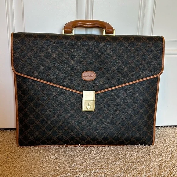 Bally Black and Brown Monogram Briefcase Computer Bag- Rare! - Picture 12 of 12